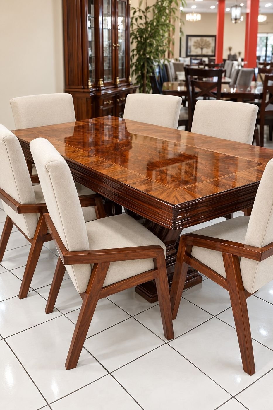 Comedor clásico sillas crema — comedores de cedro hecho a mano, Muebles Breymar