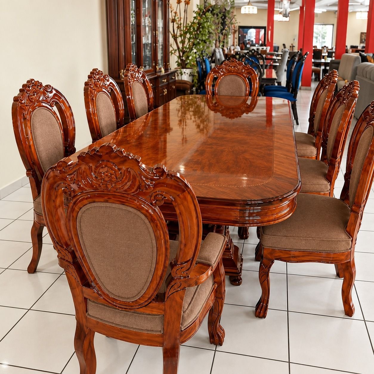 Comedor clásico sillas talladas — comedores de cedro hecho a mano, Muebles Breymar