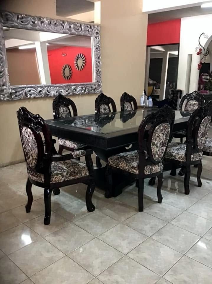 Comedor floral plata — comedores de cedro hecho a mano, Muebles Breymar