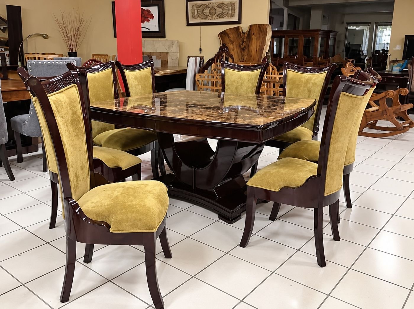 Comedor mostaza — comedores de cedro hecho a mano, Muebles Breymar