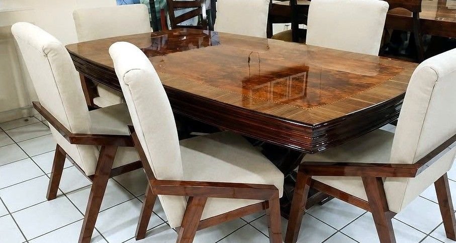 Comedor taracea crema — comedores de cedro hecho a mano, Muebles Breymar